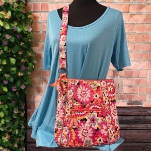 Vera Bradley Hipster Crossbody Bag Pixie Blooms Retired 2015 Cotton Lightweight